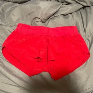 red lululemon shorts
